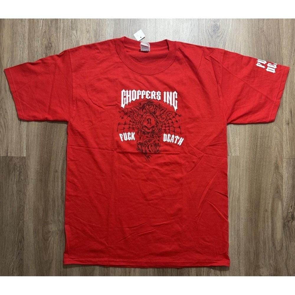 Vintage Y2K‎ West Coast Choppers "F…ck Death" Red Shirt Size L